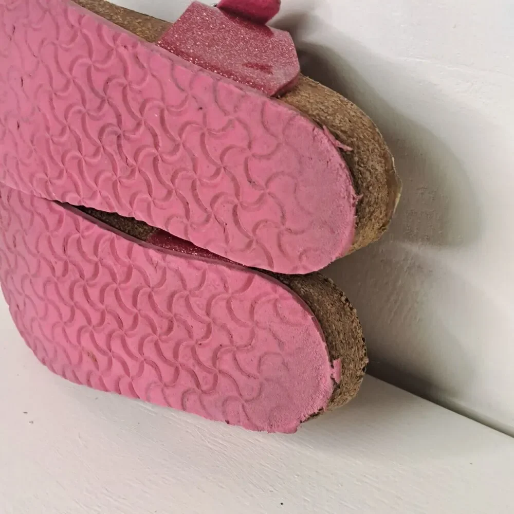 Birkenstock Gizeh Pink Cosmic Glitter Sandals Youth Girls Sz EU 31 13 Narrow
